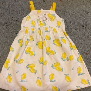 Zara Kids Lemon Print Dress with Yellow Straps